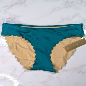 5/$18 NWT J. Crew Scallop Edge Bikini Bottoms Teal Color